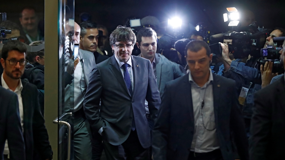 Catalan President Puigdemont arrives to attend the PDeCAT extraordinary national council meeting in Barcelona