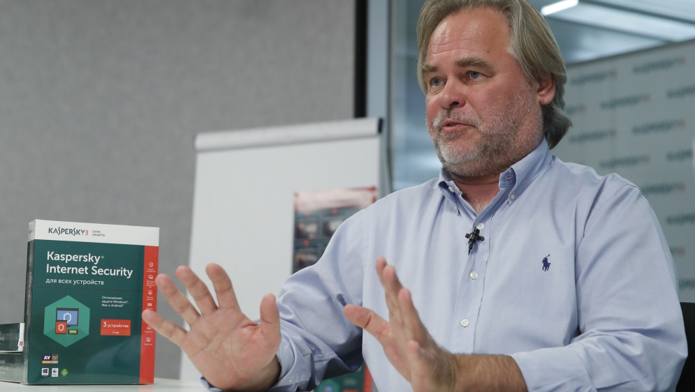 Eugene Kaspersky, Chief Executive of Russia''s Kaspersky Lab, speaks during an interview in Moscow