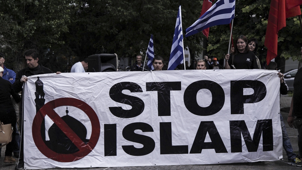 Members of the neo-Nazi Golden Dawn party have campaigned against Muslim refugees in Greece [Aggelos Barai/SOOC/Al Jazeera]