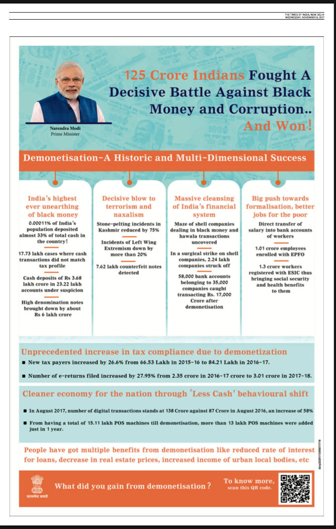 An advertisement by government in national newspaper