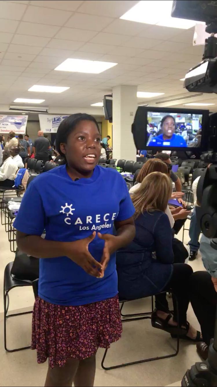 Lys Isma says she is 'overwhelmed' by the Trump administration's decision to terminate the TPS programme for Haitians [Cora Cervantes/Al Jazeera]