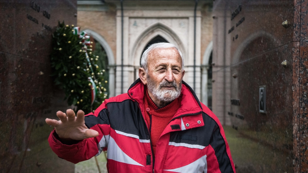 Adelmo Cervi lost his father and six uncles when he was just four months old [Patrick Strickland/Al Jazeera] 