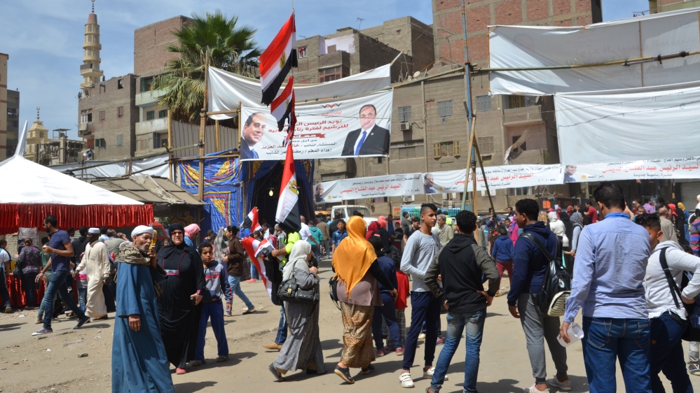 A school compound housing several polling stations in the working-class district of Dar al-Salam in Cairo [Al Jazeera]