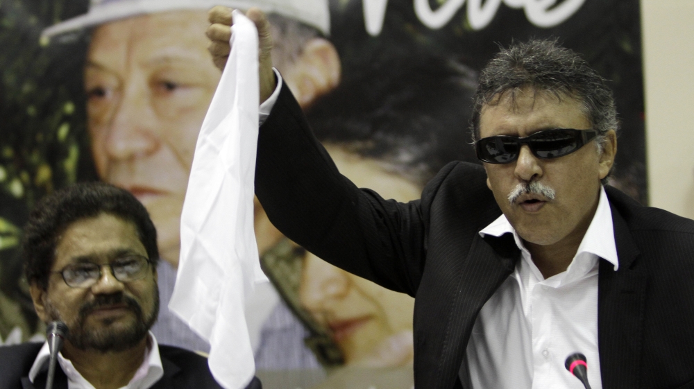 Colombia''s Marxist FARC Jesus Santrich speaks