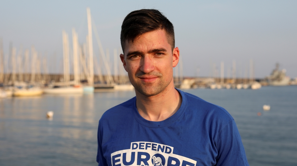 Martin Sellner, the group's de facto spokesperson, was among those arrested in Austria [File: Antonio Parrinello/Reuters]