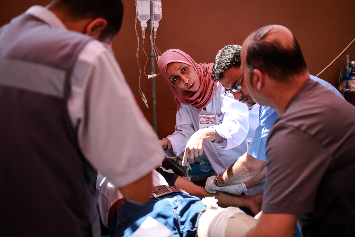 Palestinian women at protest [Hosam Salem/Al Jazeera]