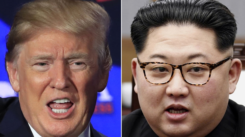 A combination of two file photos shows US President Donald Trump and North Korean leader Kim Jong Un,