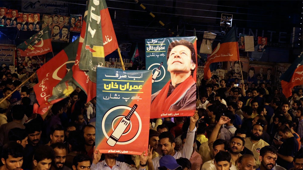 Khan led Pakistan to its first and only cricket World Cup victory in 1992 [KM Chaudary/AP] 