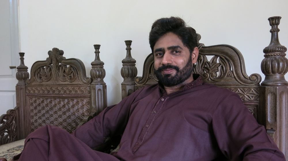 Abrar-ul-Haq, a pop star-turned-politician, is hoping to lead the PTI to victory in the Punjab district of Narowal [Asad Hashim/Al Jazeera]