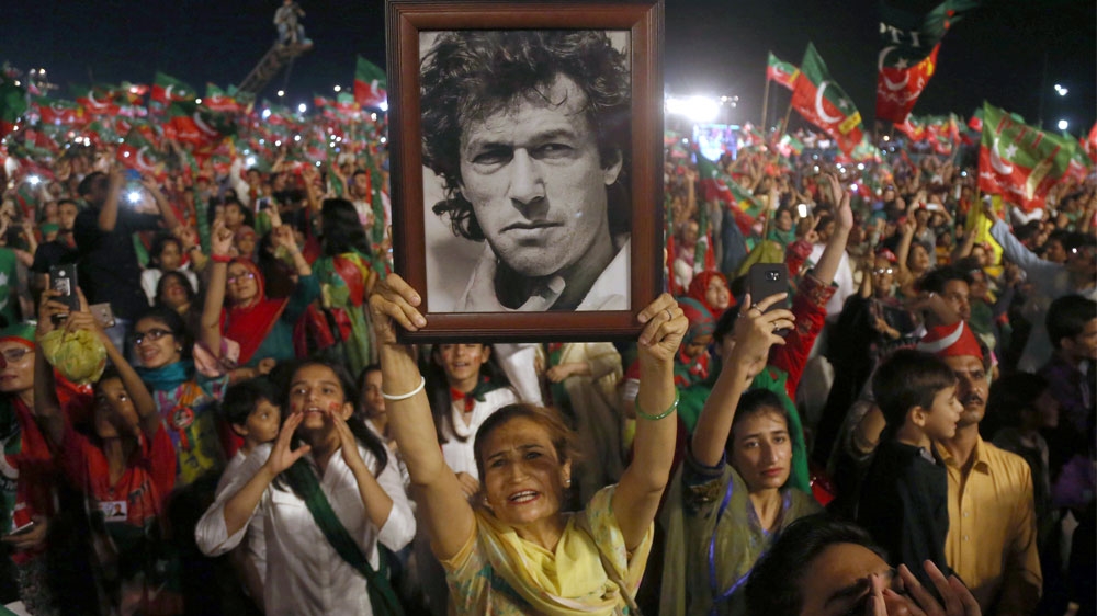 Khan led Pakistan to its first and only cricket World Cup victory in 1992 [Shakil Adil/AP]