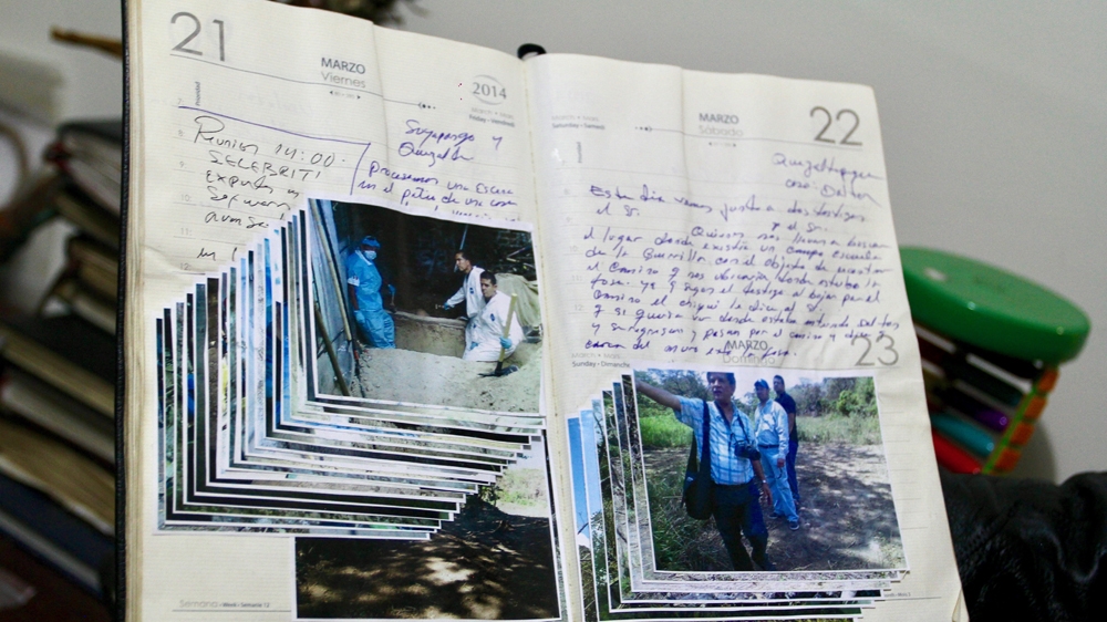 Everything Ticas does is captured in photographs, diaries and agendas [Ali Rae/Al Jazeera]