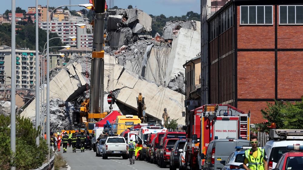 Firefighters and rescue workers are still clearing the rubble from Tuesday's collapse [Stefano Rellandini/Reuters]