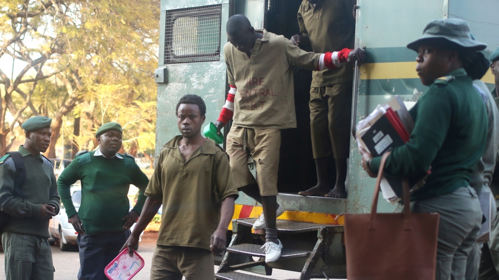 Opposition supporters were arrested during post-election violence in the capital, Harare [Reuters]