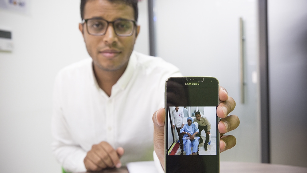 Salem's father is still in Yemen and despite health issues, he refuses to leave his homeland [Faras Ghani/Al Jazeera]