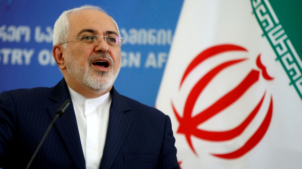 Iranian Foreign Minister Zarif speaks to media in Tbilisi