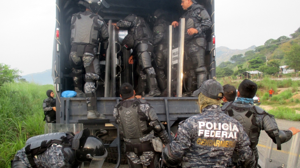The caravan has been met with several blocks along the way [Sandra Cuffe/Al Jazeera]