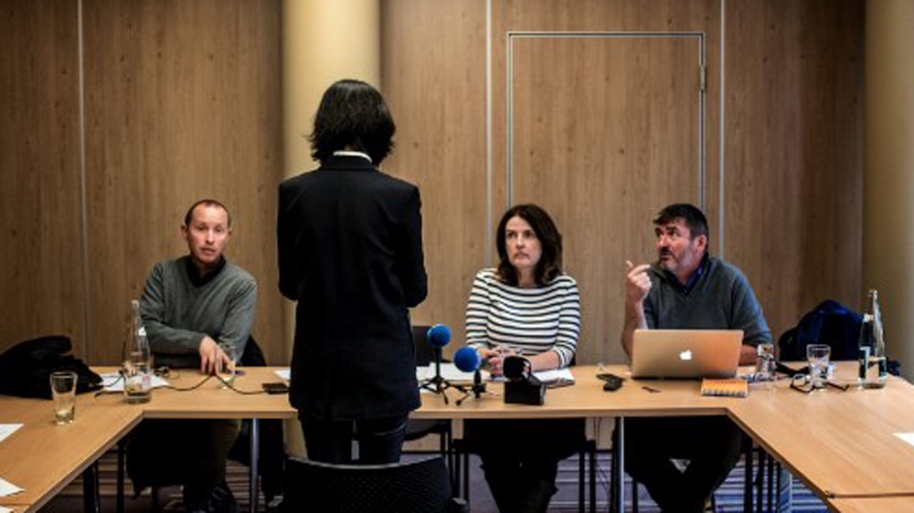 Grace would not allow her face to be shown over fears for her safety [Jeff Pachoud/AFP]