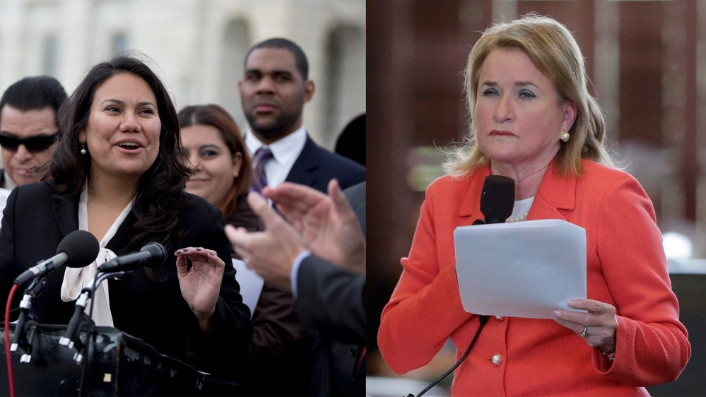Veronica Escobar (left) and Sylvia Garcia [AP Photo]