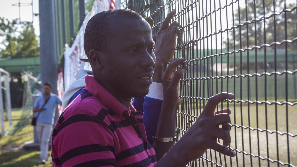 Kalilou Koteh, 24, from The Gambia, has allegedly become the first-ever African captain of an Italian competitive football club. But he cannot play today - the Italian football federation has not cleared his signing yet [Alessio Perrone/Al Jazeera]