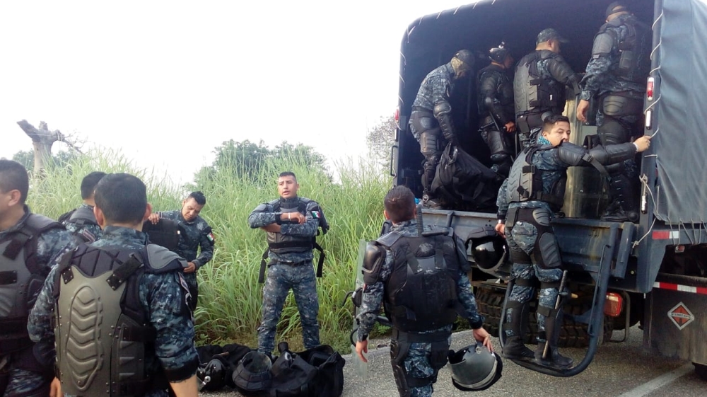 Mexican police said officers are not carrying weapons [Sandra Cuffe/Al Jazeera] 