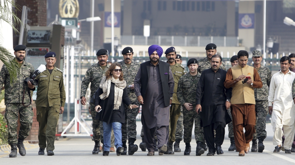 Indian cricketer-turned-politician Sidhu was present at Wednesday's inauguration [KM Chaudary/AP]