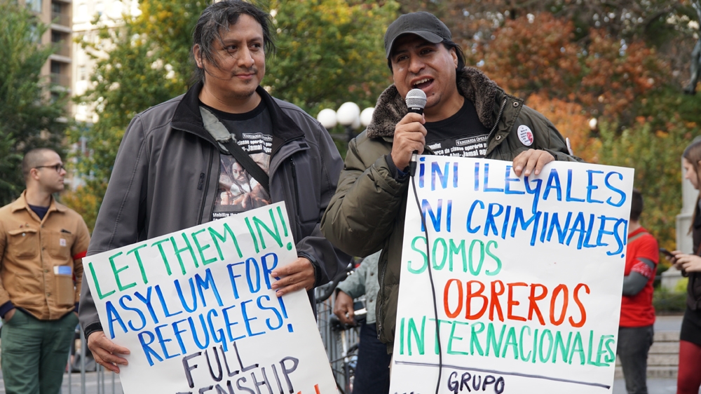 Activists say Trump is using the caravan 'to fuel fear' among voters [Azad Essa/Al Jazeera]