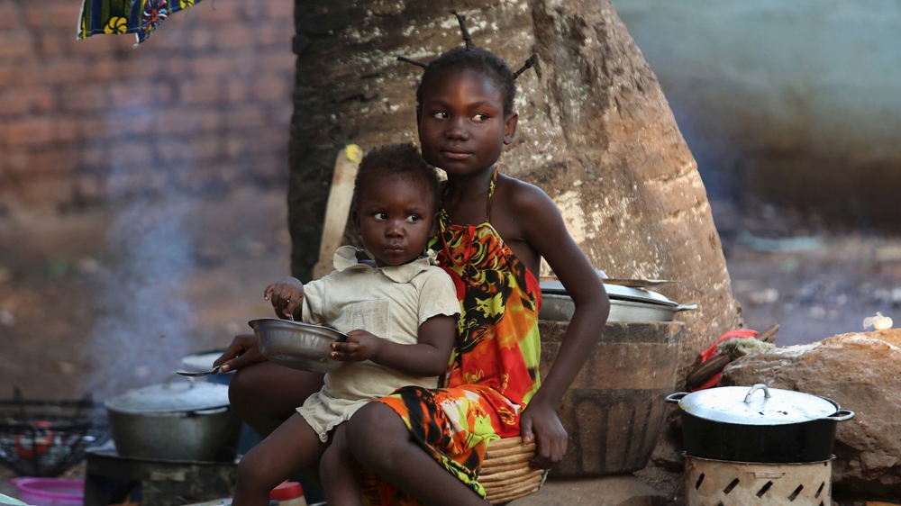 Children at a camp in the Central African Republic