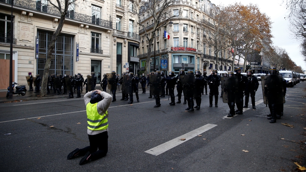 Thousands of security personnel were deployed in Paris on Saturday [Stephane Mahe/Reuters]