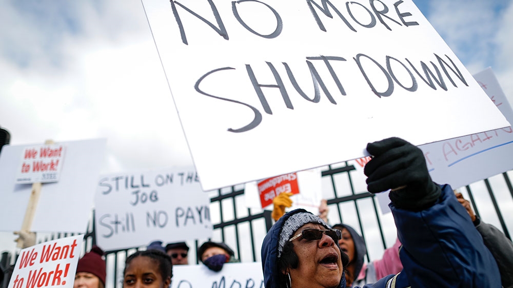 US shutdown rally