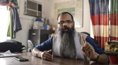 Arup Rahee, singer and activist based in Dhaka, fears freedom of expression will be further curtailed under the new government [Mahmud Hossain Opu/Al Jazeera]