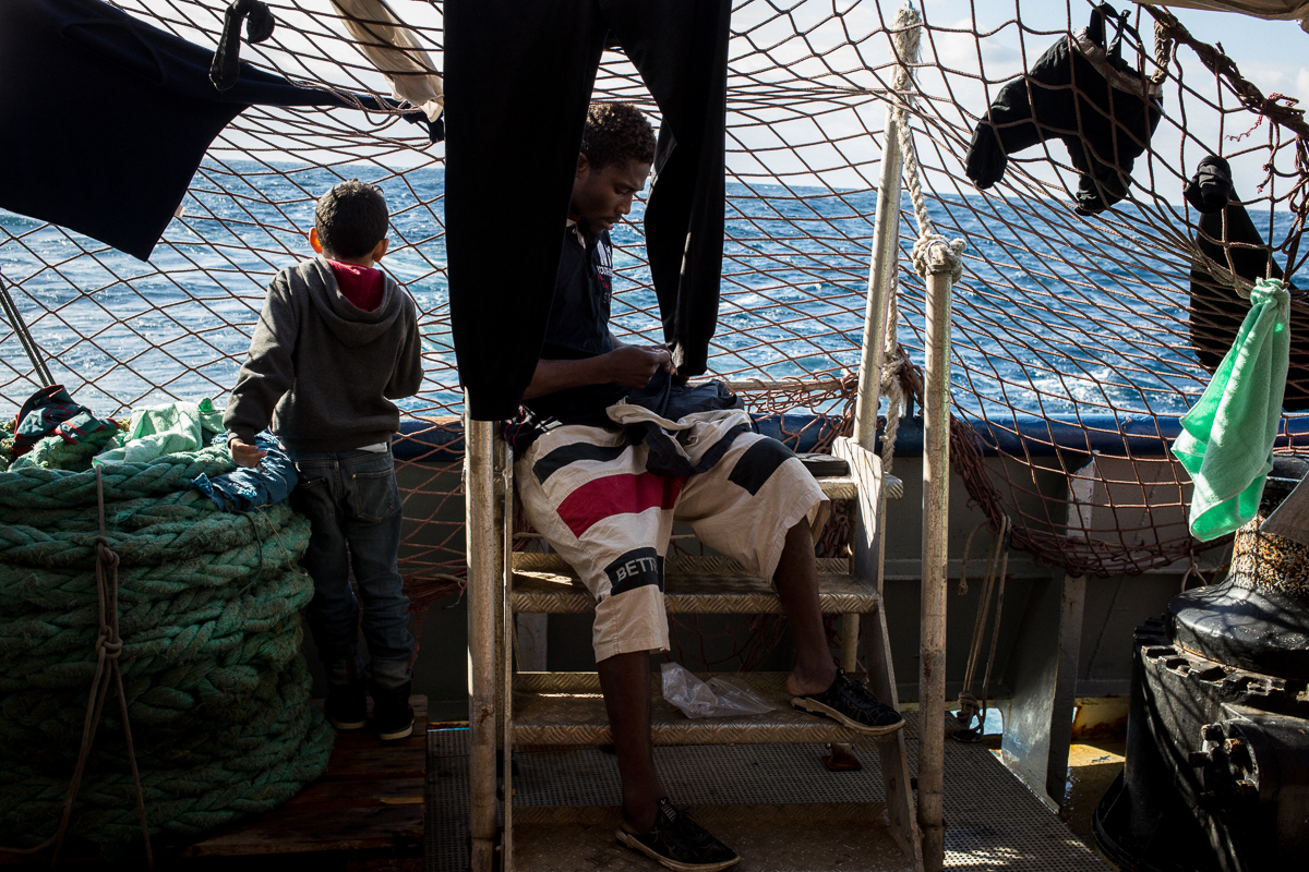 Life onboard the Dutch-flagged rescue vessel Sea Watch 3 is hard and frustrating for the 32 migrats rescued from the sea on the 22 December 2018. They are onboard without knowing what their destinatio