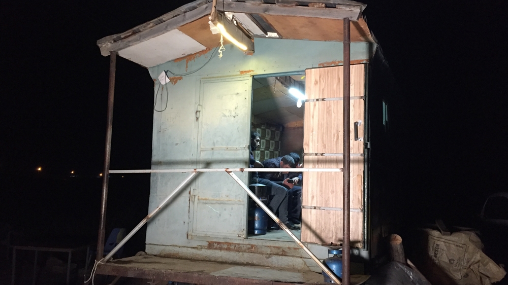 A temporary hut set up by activists and members of the public alike, participating in blockading the Amulsar mining project [Glenn Ellis/Al Jazeera]