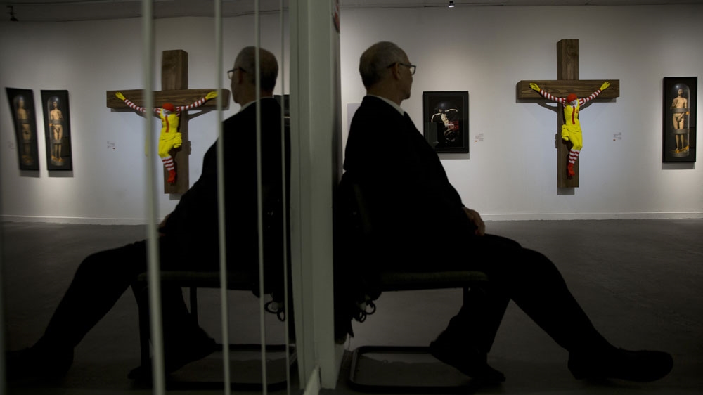 An artwork called "McJesus,"