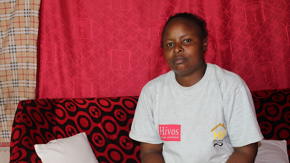 Joyce Iminza has worked in flower farms for 12 years and is still unable to sustain her family [Osman Mohamed Osman/Al Jazeera]