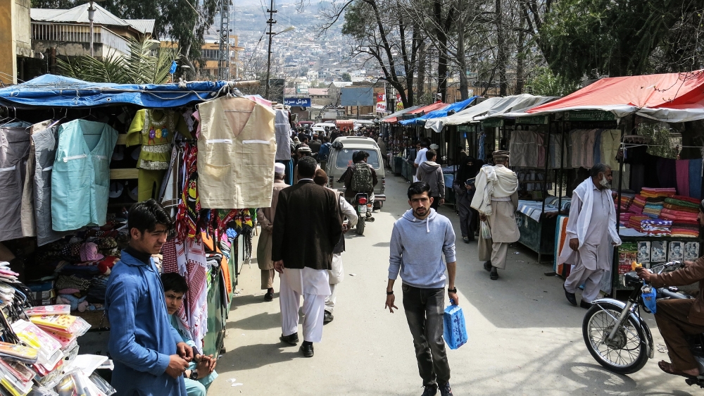A view of the busy Sarban bazaar in Abbottabad, where Afzal Kohistani was shot dead [Asad Hashim/ Al Jazeera]