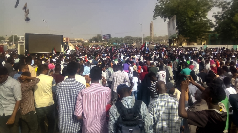 Thursday marked the sixth day of a defiant sit-in outside the military's headquarters [Mohammed Amin/Al Jazeera]