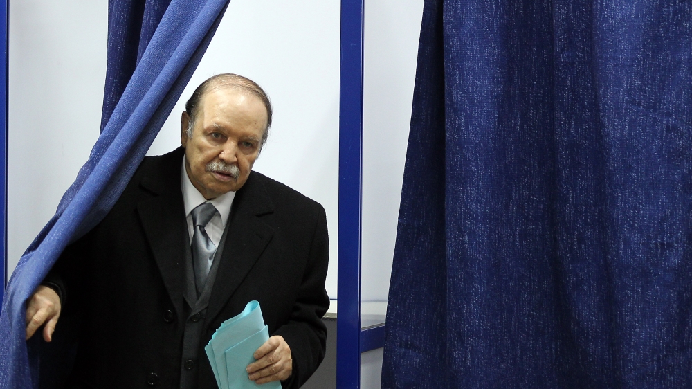 Algeria''s President Abdelaziz Bouteflika comes out from a polling booth before casting his vote at a polling station in Algiers, Algeria, 29 November 2012 (reissued 02 April 2019). According to offic