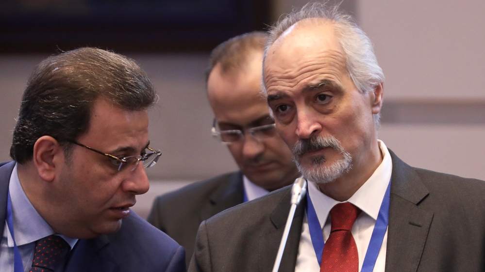 Syria''s U.N. ambassador Bashar al-Jaafari attends a session of the peace talks on Syria in Nur-Sultan