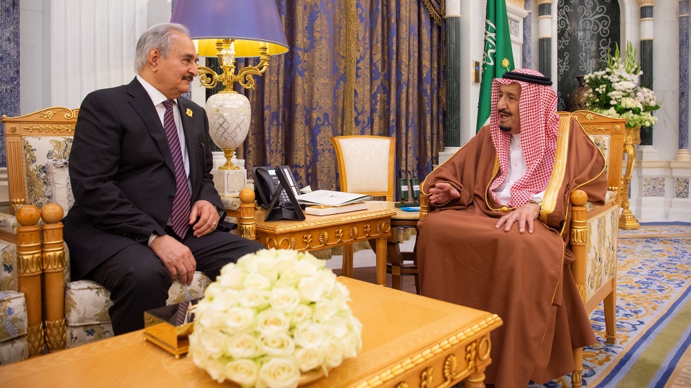 Saudi Arabia''s King Salman bin Abdulaziz meets with Libyan military commander Khalifa Haftar in Riyadh