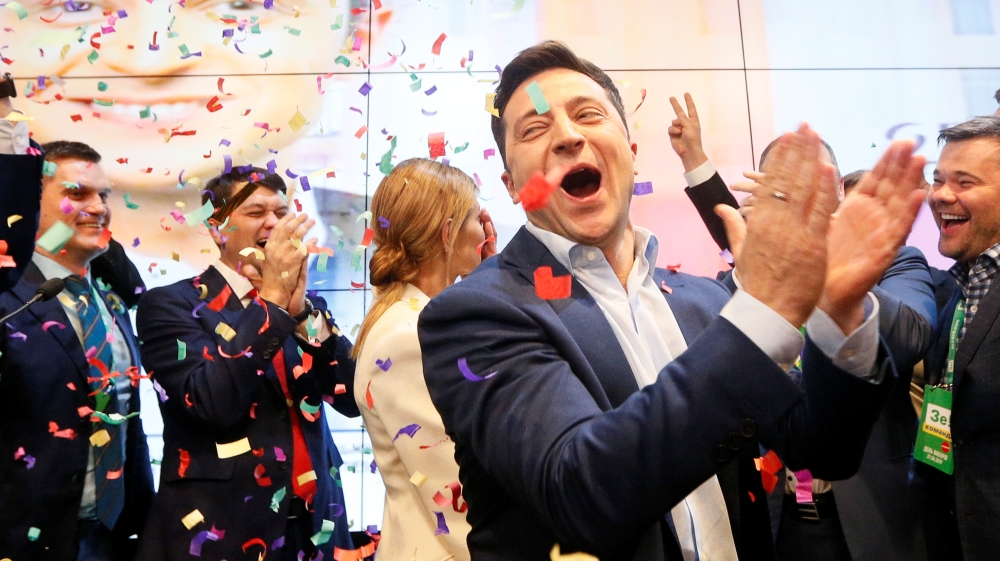 Zelenskyy secured more than 73 percent of ballots in the runoff vote [Valentyn Ogirenko/Reuters]