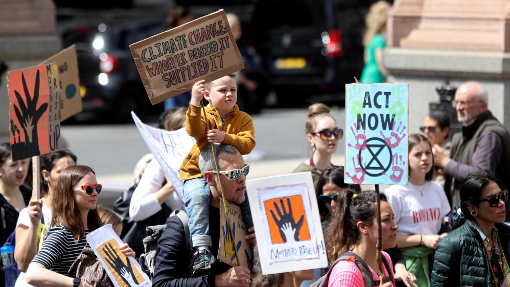 Extinction Rebellion climate change march on International Mothers'' Day in London