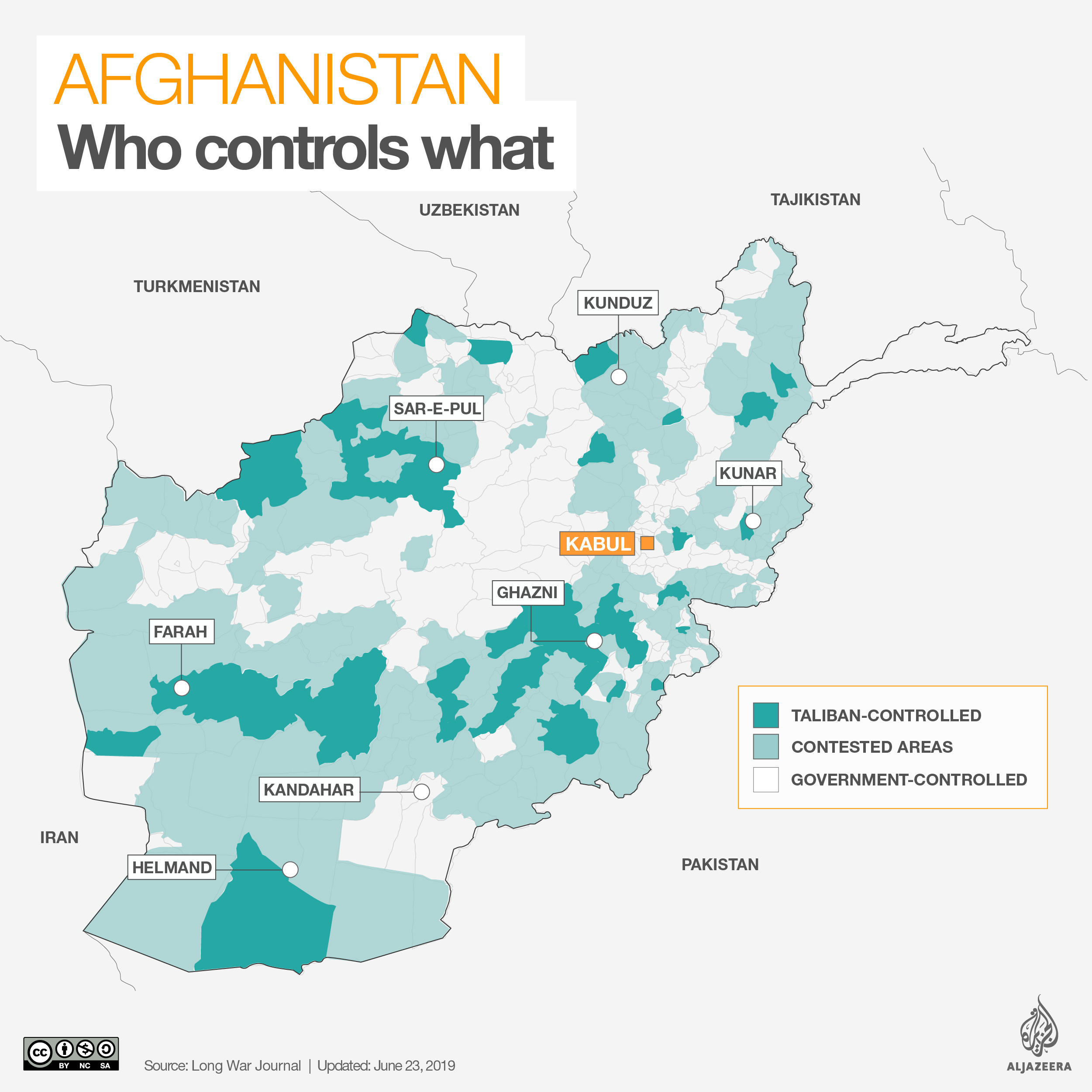 INTERACTIVE: Afghanistan control map - June 23, 2019