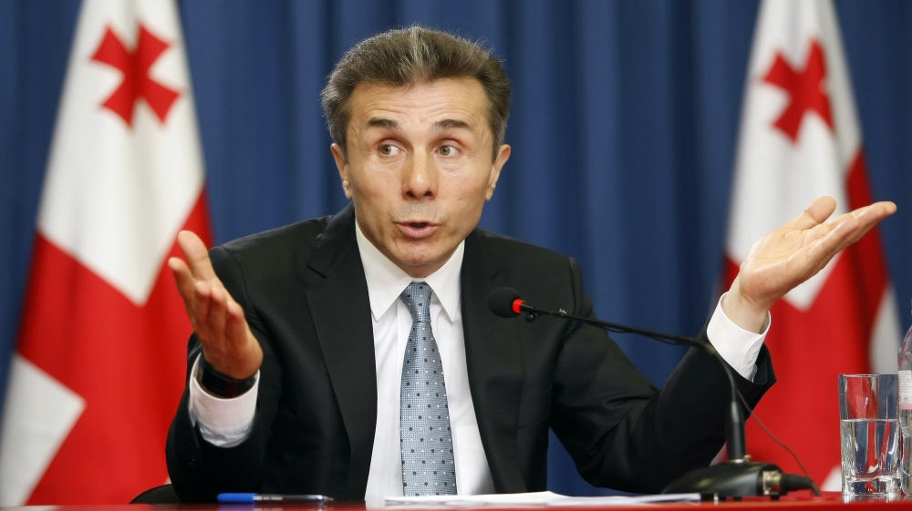 A file picture dated 14 May 2013 shows Georgia''s then Prime Minister Bidzina Ivanishvili speak to media during his news conference in Tbilisi, Georgia