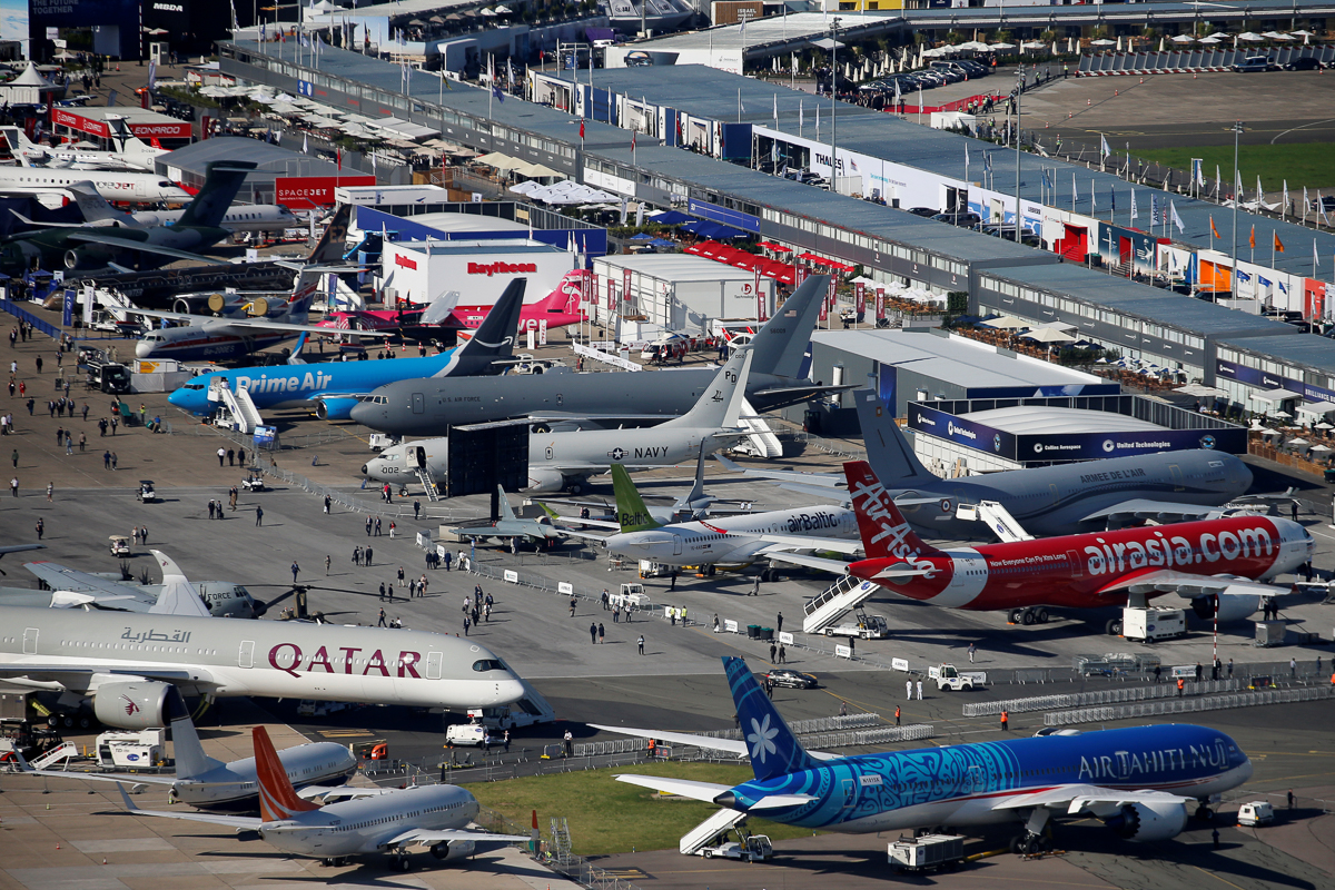 An aerial view of the 53rd International Paris Air Show at Le Bourget Airport near Paris, France, June 17, 2019. REUTERS/Pascal Rossignol