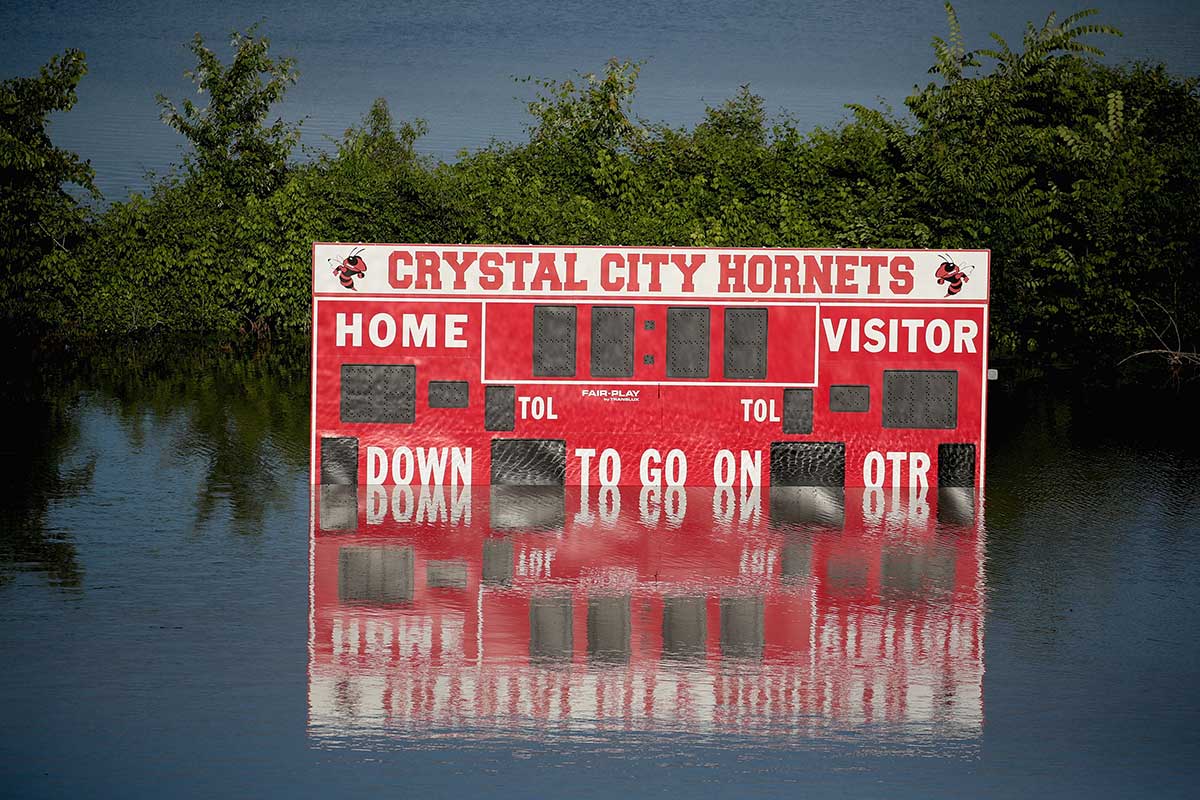 No football today. Swimming gala anyone? Crystal City High School football field Missouri.