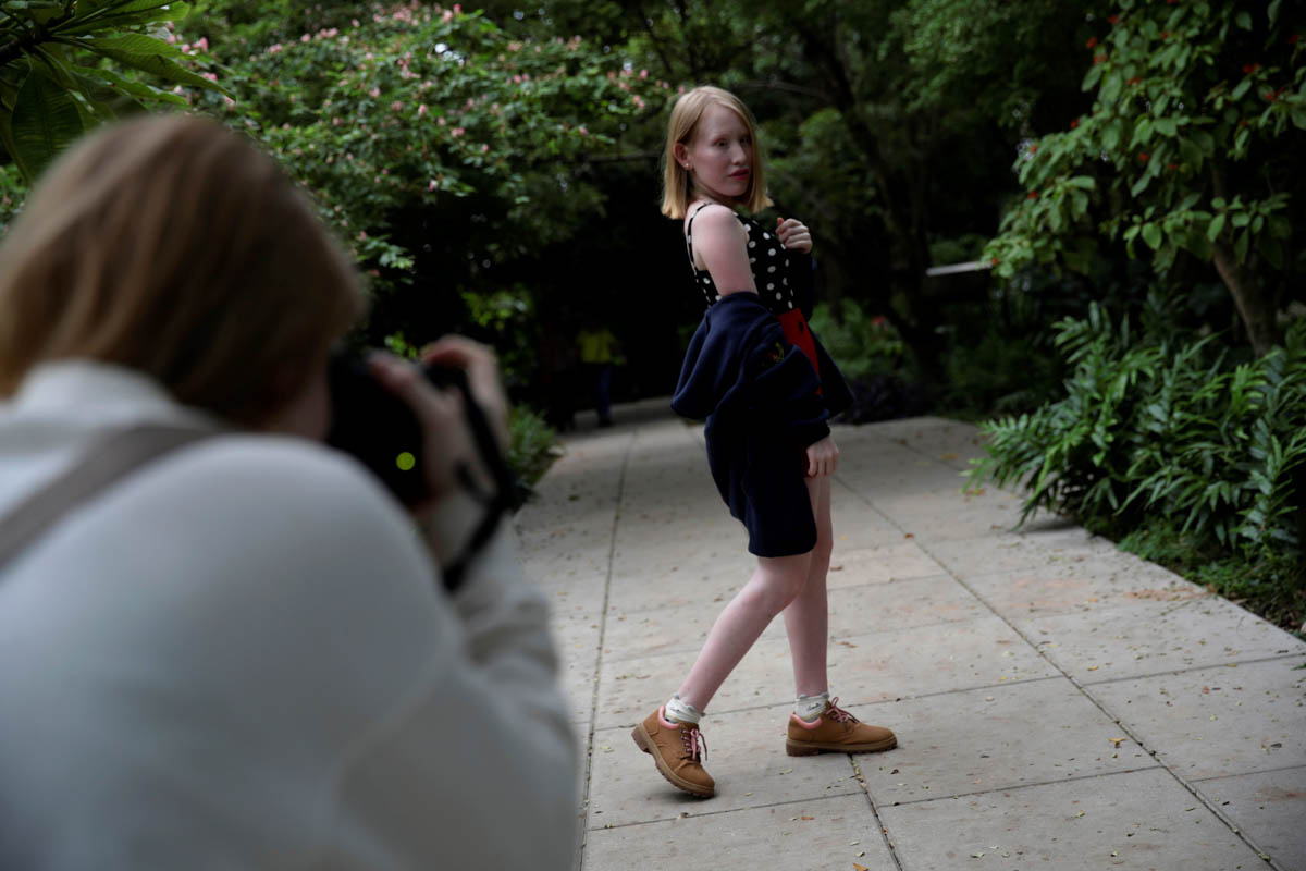 Ceily Gonzalez, aged 19, poses for a photograph at the Causeway Islands in Panama City, Panama, 22 June 2019. The indigenous Guna people, one of seven ethnic groups in Panama, have a population of abo