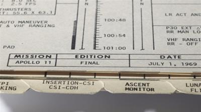 APOLLO 11 flight manual image/COURTESY: CHRISTIE'S IMAGES LTD. 2019