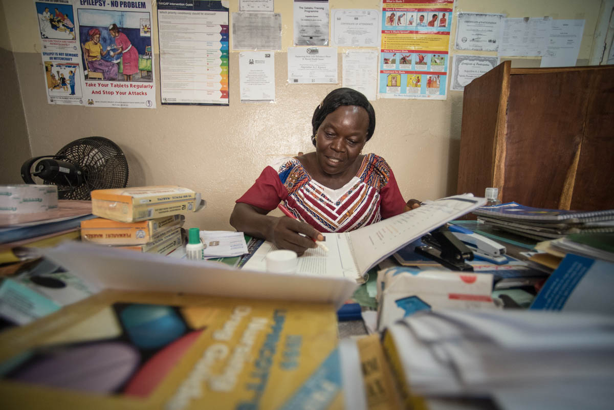 Mary Kargbo works in the Mental Health Department at Koidu Community Hospital. She is one of 21 mental health nurses that were trained and sent to the 14 districts to provide basic treatment. It‘s on