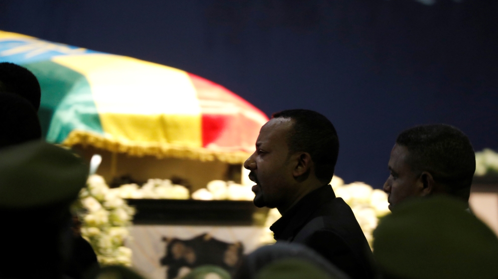 Abiy at funeral reuters