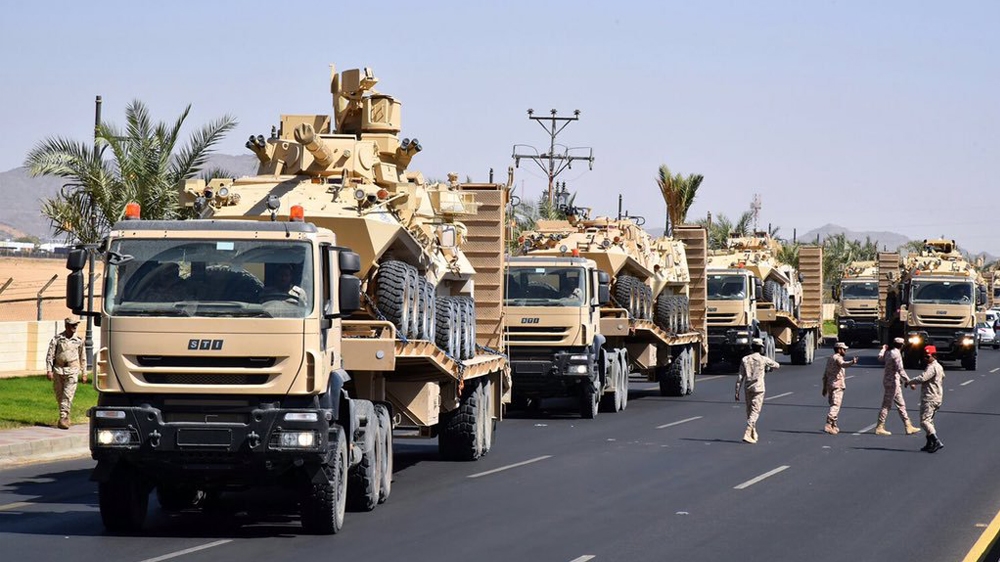 The Saudi National Guard posted this photo on Twitter in November 2015 showing what appears to be Canadian LAVs being transported to Najran, a Saudi town near the Yemen border.